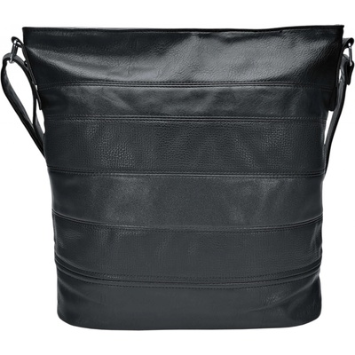Velká crossbody kabelka s pruhy Valery černá
