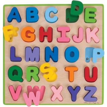 Image 1 of Bigjigs Toys Цветен дървен пъзел Bigjigs - Английска азбука (BB055)