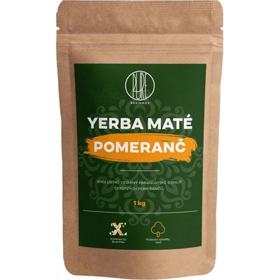 BrainMax Pure Yerba Maté Pomeranč 1000 g