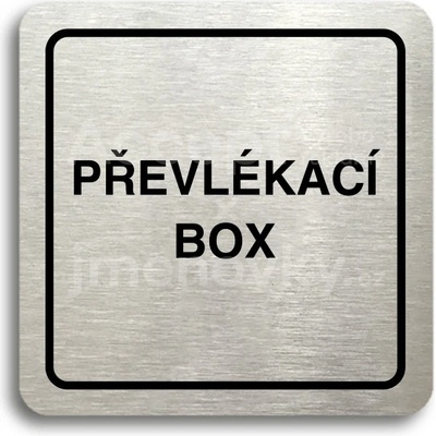 ACCEPT Piktogram převlékací box - stříbrná tabulka - černý tisk