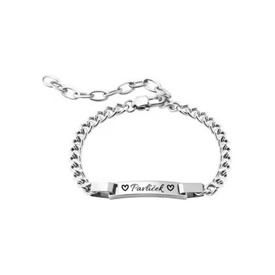 Šperky4U Pánský personalizovaný ocelový náramek s destičkou - OPA1856