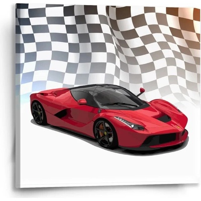 Sablio Obraz Ferrari Závodná vlajka - 50x50 cm