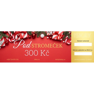 Iskay Elektronický dárkový poukaz POD STROMEČEK Hodnota: 300 Kč
