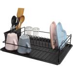 TopMebel Метална поставка за чинии Perilla в черен цвят 46x33x12см