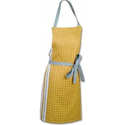 Kela Zástěra Svea kari žlutá/mrazově modrá vzor KL-12790