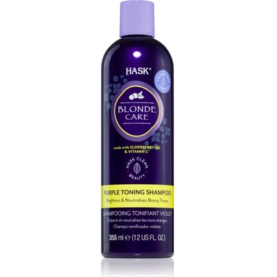 HASK Blonde Care Purple Shampoo лилав шампоан неутрализиращ жълтеникавите оттенъци 355ml