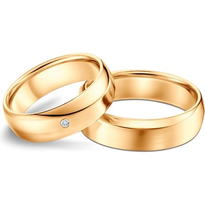 SAVICKI Сватбени халки: жълто злато, полукръгли, 6 мм