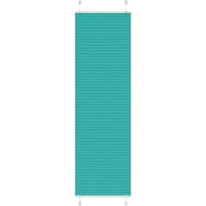 vidaXL Плисирана щора, петролно зелена, 65x200 см, ширина на плата 64, 4 см, полиестер (4015408)
