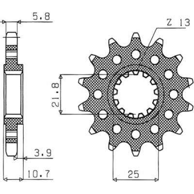 reťazové koliesko SUN39415, SUNSTAR (15 zubov) YAMAHA XJ6 600 N/NA ABS
