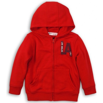 Minoti TB FLEECE ZIP 4 mikina chlapčenská s kapucňou celoprepínací červená