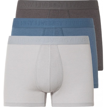 Livergy pánské boxerky s BIO bavlnou 3 kusy navy modrá světle modrá bílá