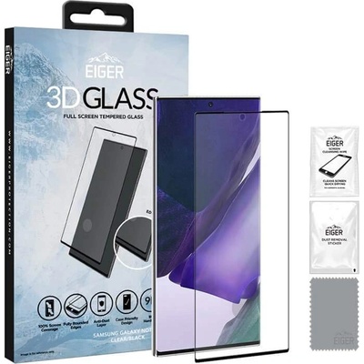 Eiger 3D Glass Full Screen Case Friendly Curved Tempered Glass - калено стъклено защитно покритие с извити ръбове за целия дисплей на Samsung Galaxy Note 20 Ultra (черен-прозрачен)