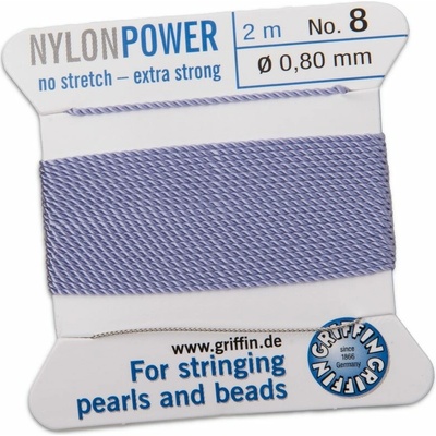Griffin nylonová nit Nylon power s jehlou 0,8 mm/2 m fialová - 1 ks