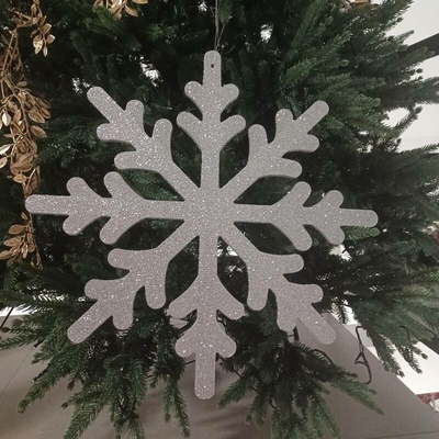 DECOLED Vločka, drevená, priem. 80 cm, strieborná