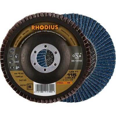 RHODIUS Lamelový brusný kotouč LGZ F1 115 x 22,23 P80 PROline 202767