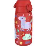 ION8 Бутилка за вода Ion8 Print, метална, 400ml, ЕДНОРОЗИ ЧЕРВЕН (32032-А-ЕДНОРОЗИ Ч)
