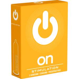 On) Single: Stimulation, 3 dotted condoms