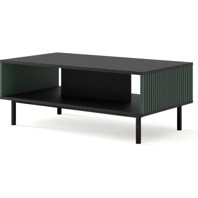 BIM Furniture Масичка за кафе Ravenna F 90x60 боядисан фрезован MDF, черно/тъмнозелено (RAVENNACTBMDKGRNBF)
