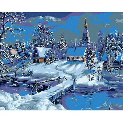 zuty Malování podle čísel Zamrzlá říčka 50 x 40 cm vypnuté plátno na rám