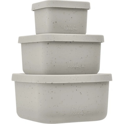 KikkaBoo Sada boxů na svačinu 3 ks Platinum Silicone Sand