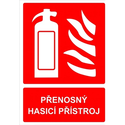 Walteco Přenosný hasicí přístroj vč. textu 40x100mm, samolepka , 20001