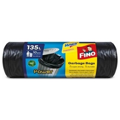 FINO Vrecia na odpadky 135 l 28µm Power 10 ks čierna