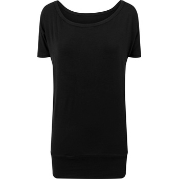 Build Your Brand Lehké prodloužené dámské tričko s krátkým rukávem Černá