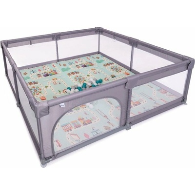 Babygo ohrádka Playpark Grey s matrací