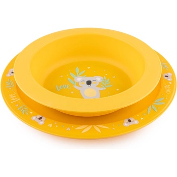 Canpol babies Комплект за хранене Canpol - Exotic animal, 2 части, Жълт (56/523_yel)
