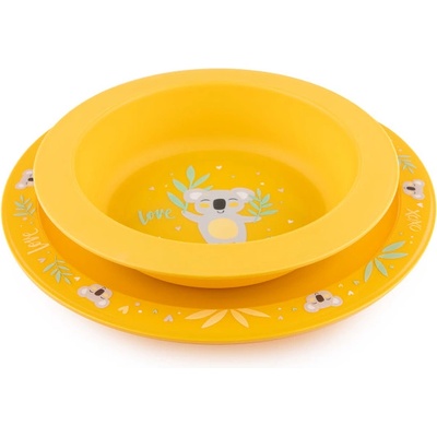 Canpol babies Комплект за хранене Canpol - Exotic animal, 2 части, Жълт (56/523_yel)