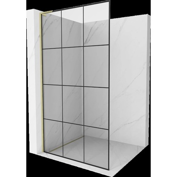 Mexen Kioto L душова стена Walk-in 120 x 200 см, черен модел, златист четкан - 800-120-103-55-77 (800-120-103-55-77)