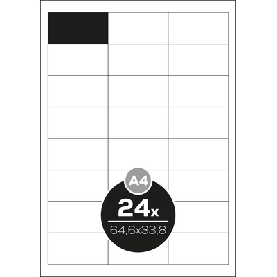 Altryal Etikety Top Stick bílé A4 64,6 x 33,8 mm 24 etiket 100 ks