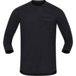 Norrøna Мъжка фланелка с дълъг ръкав за колоездене Norrøna Skibotn Equaliser Merino 3/4 T-Shirt Cycling jersey - Caviar (056-3663-0112)