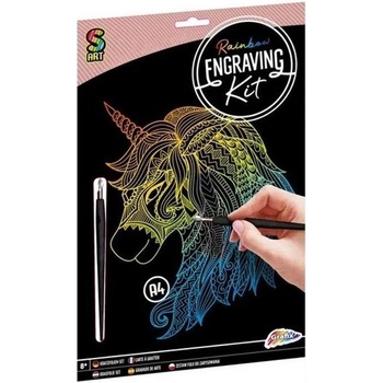 Vyškrabávací obrázek jednorožec