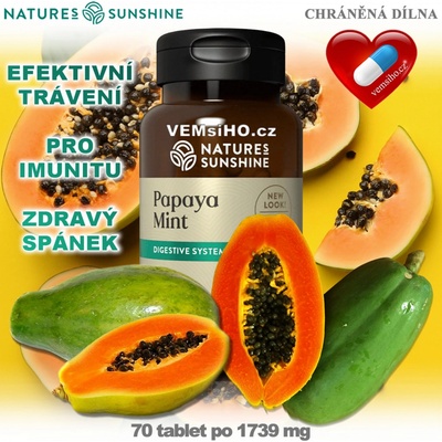 Nature’s Sunshine PAPAYA MINT 70 tablet po 1739 mg
