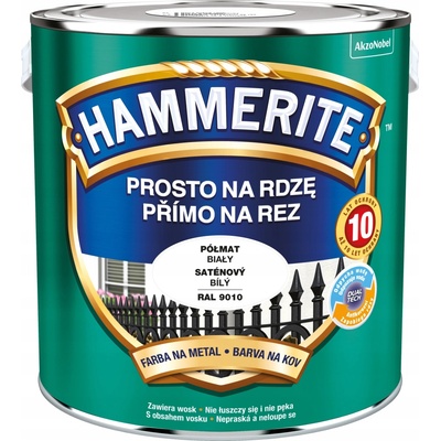 Hammerite Antikorozní email 2,5 l bílá polomat