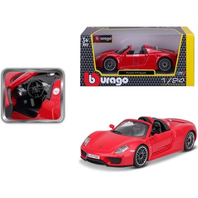 Bburago Kovový model Plus Porsche 918 Spyder Red 4893993013425 1:24