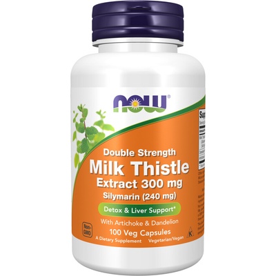 Now Foods Milk Thistle Silymarin Extract Pestrec s artičokom a púpavou 300 mg 100 veg kapsúl