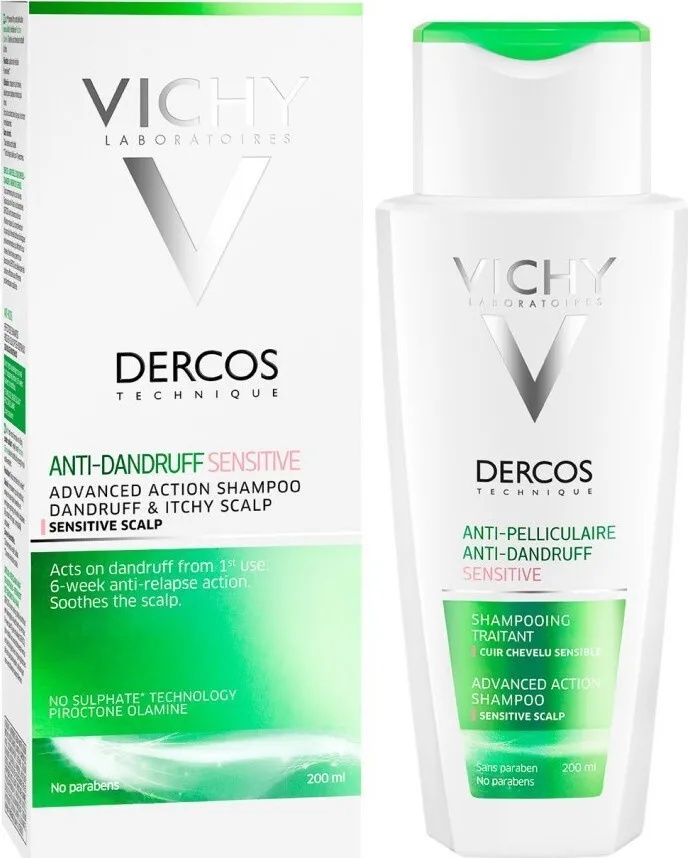 Vichy Шампоан против пърхот за чувствителен скалп , Vichy Dercos Anti-Dandruff Sensitive Advanced Action Shampoo for Sensitive Scalp 200ml