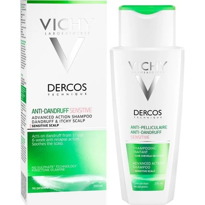 Vichy Шампоан против пърхот за чувствителен скалп , Vichy Dercos Anti-Dandruff Sensitive Advanced Action Shampoo for Sensitive Scalp 200ml