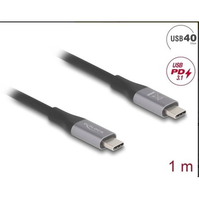 Delock 81191 USB 40 Gbps USB Type-C™ samec na samec PD 3.1 240 W E-Marker, 1m, šedý