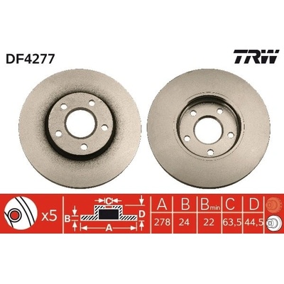 Brzdový kotúč TRW DF4277
