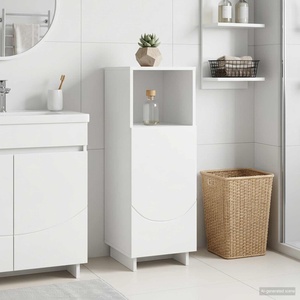 vidaXL Шкаф за баня Бял гланц 36.5 x 38 x 95 см Инженерна дървесина (8011607)