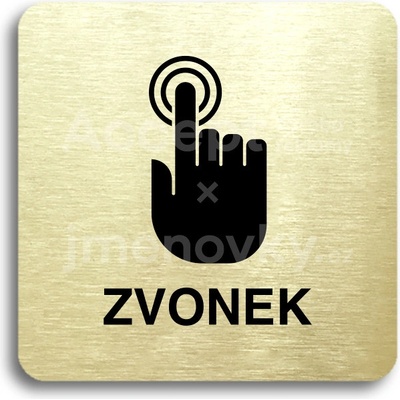 ACCEPT Piktogram zvonek - zlatá tabulka - černý tisk bez rámečku