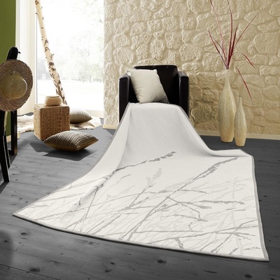 SCANquilt pléd Veluro grass smetanovošedá střední 150x200
