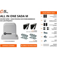 ALL IN ONE sada M - kování AZPM + sada pohonu Nice ROBUS600BDKCE do 6,5m průjezdu