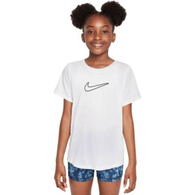 Nike Тениска за момичета Nike Kids One Fitted Dri-Fit Short Sleeve - Бял