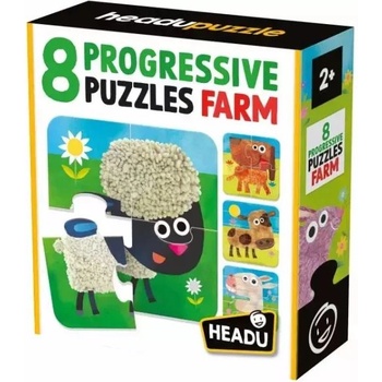 Headu Headu: Образователен пъзел - Фермата, комплект от 8 части (MU55515)