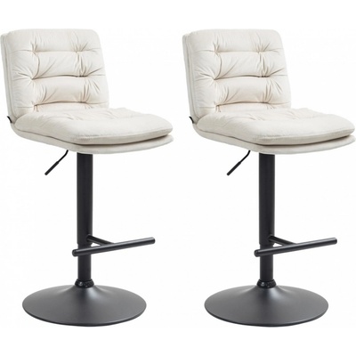 Design-Shop Damar samet Krémová / černá 2 ks