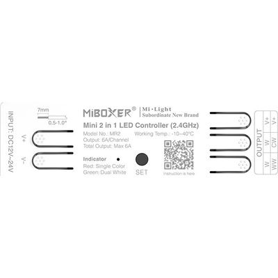 RF mini řídící jednotka Mi-Light MR2 pro CCT pásky 12V-24V 6A